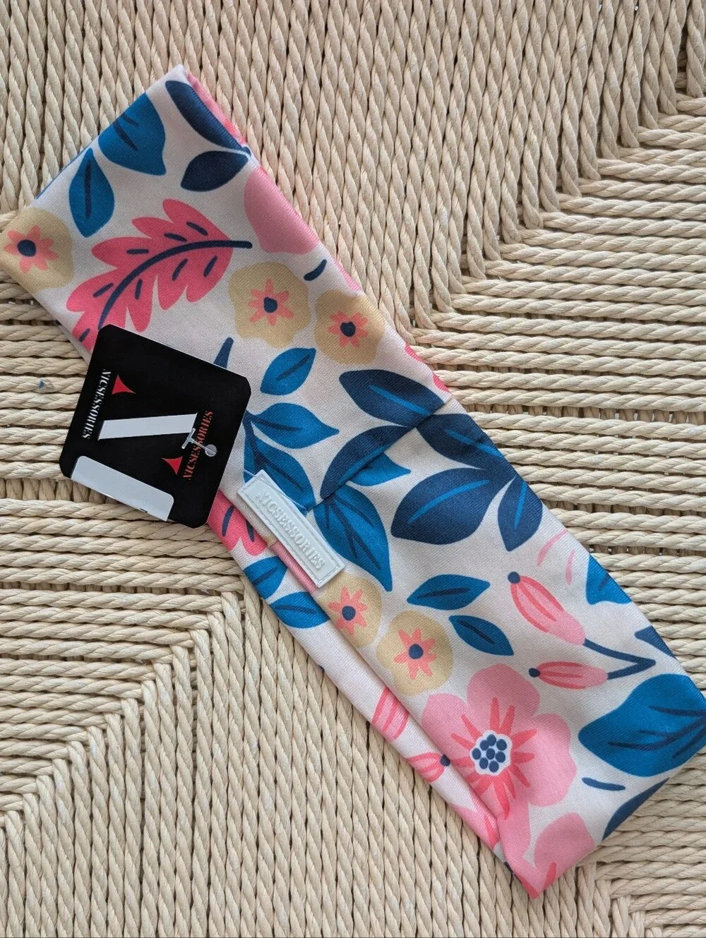 Floral Stretch Headband in Blue, Pink & Yellow